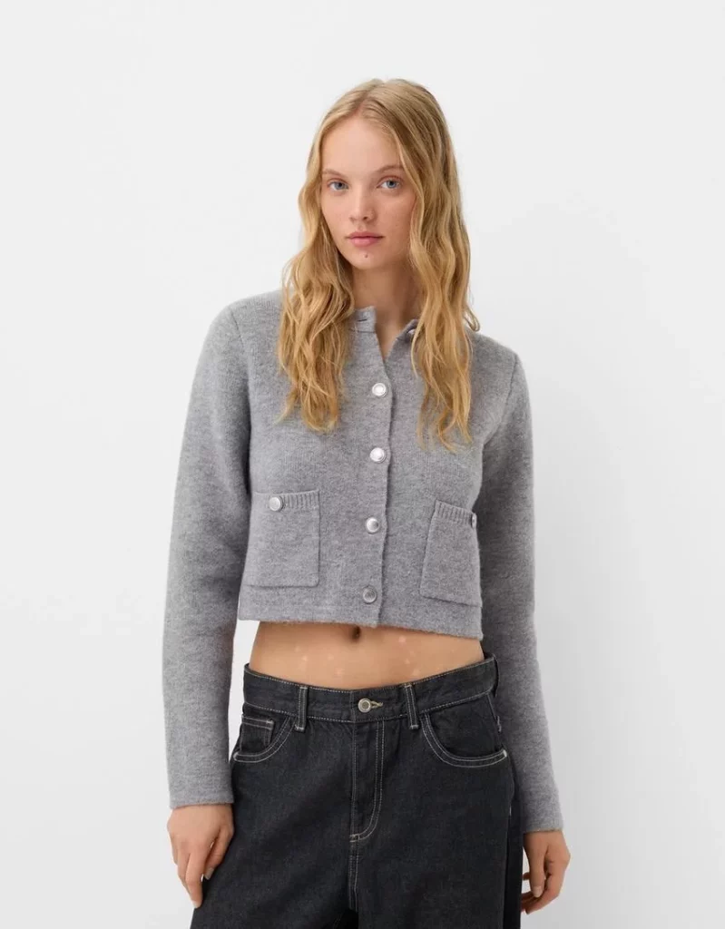 Cárdigan botones plateados