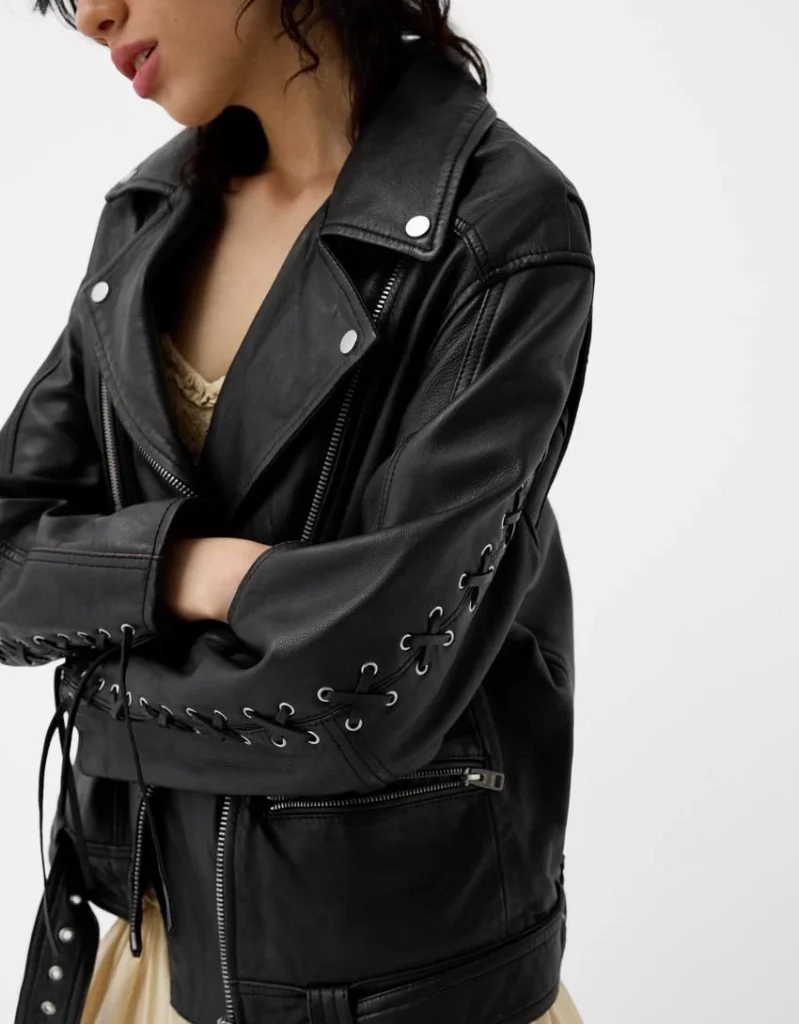 Cazadora biker piel lazada