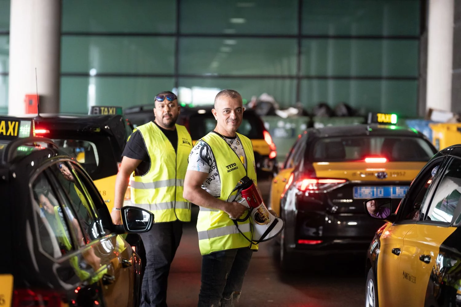 Alberto Álvarez, líder de Élite Taxi, en una de las protestas del sector contra las VTC | Fuente: Agencias
