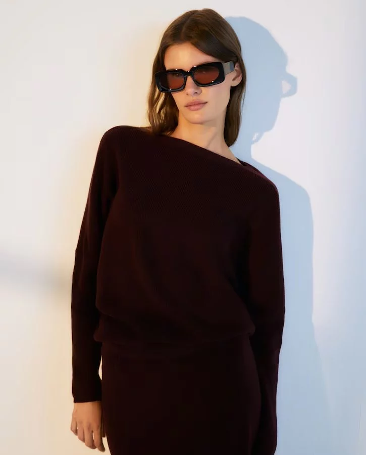 Jersey de mujer con cuello barco y manga caída Woman El Corte Inglés