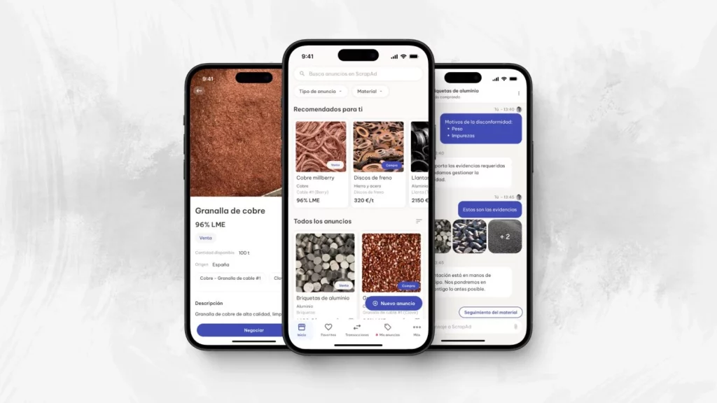 ScrapAd la plataforma para comprar y vender metales lanza su app movil