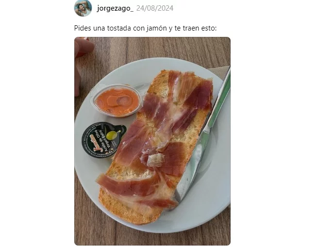 Tostada de jamón insólita