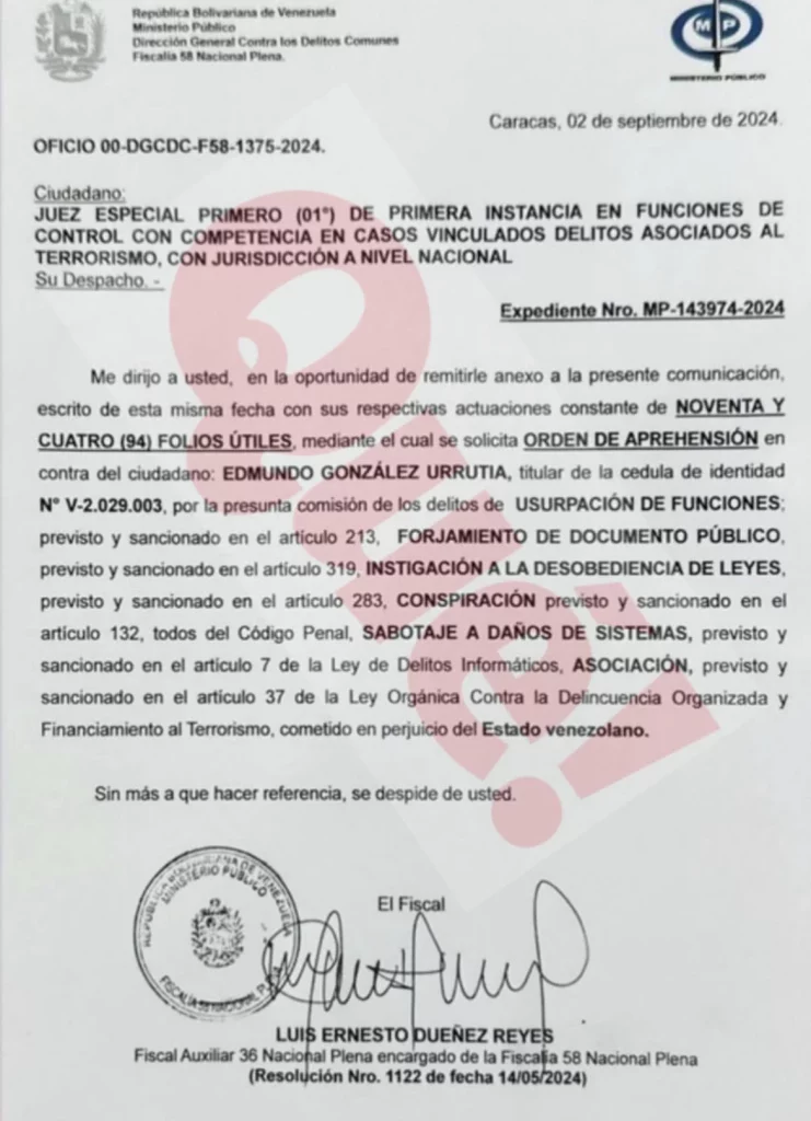 El régimen de Maduro emite orden de detención contra Edmundo González Urrutia 1 Untitled design 8