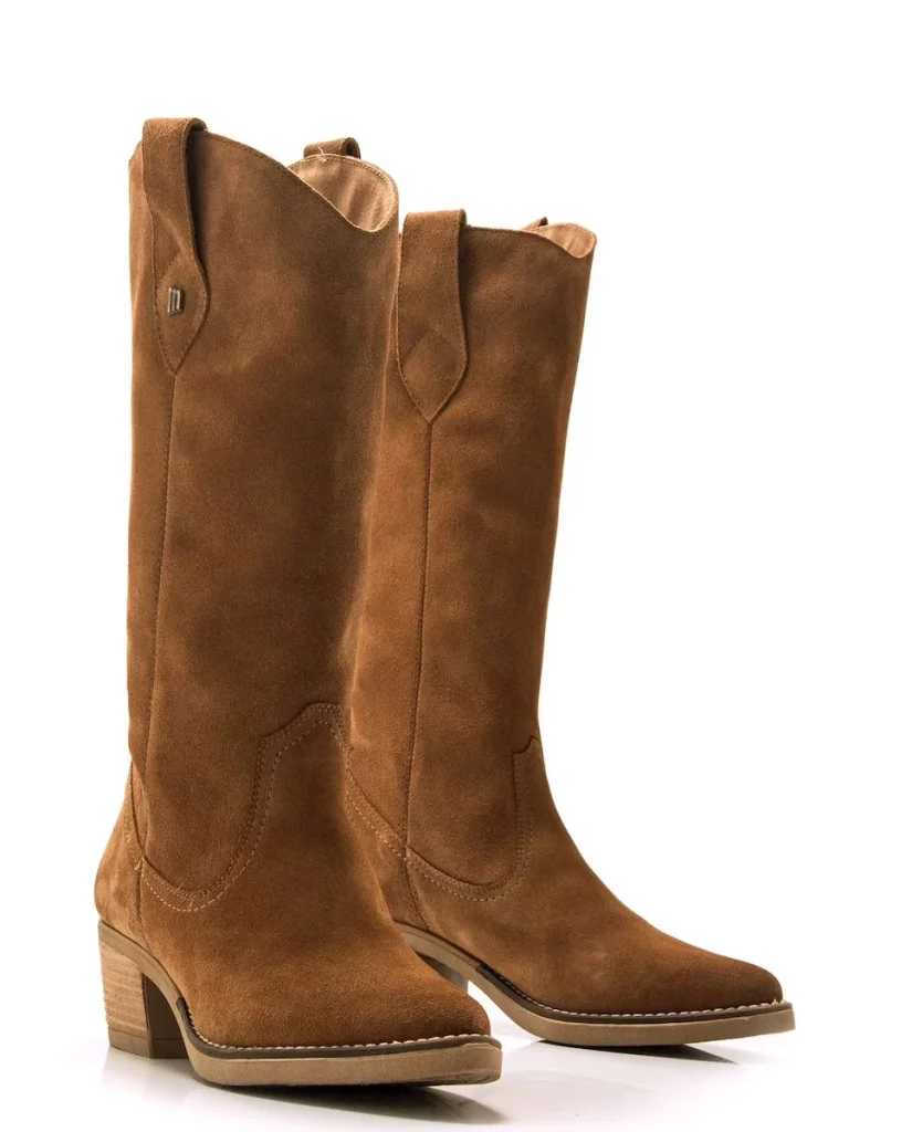 Botas de mujer altas de estilo campero en piel de serraje  Mustang