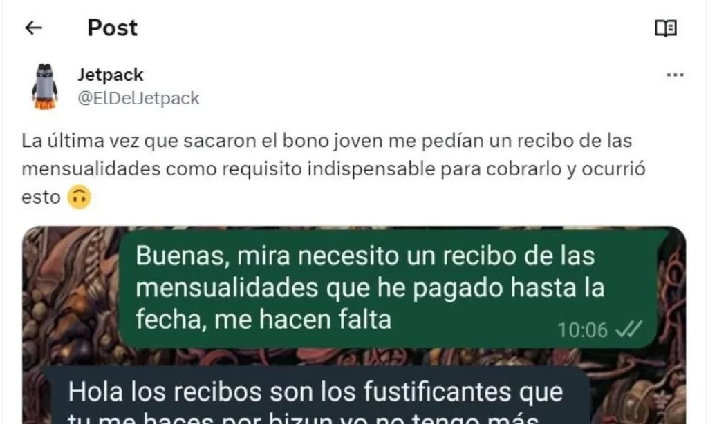 La petición de un recibo para el Bono Alquiler Joven