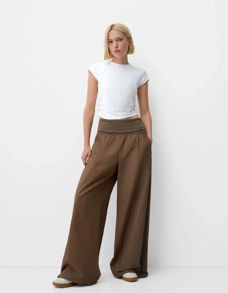 Pantalón wide leg vuelta cintura