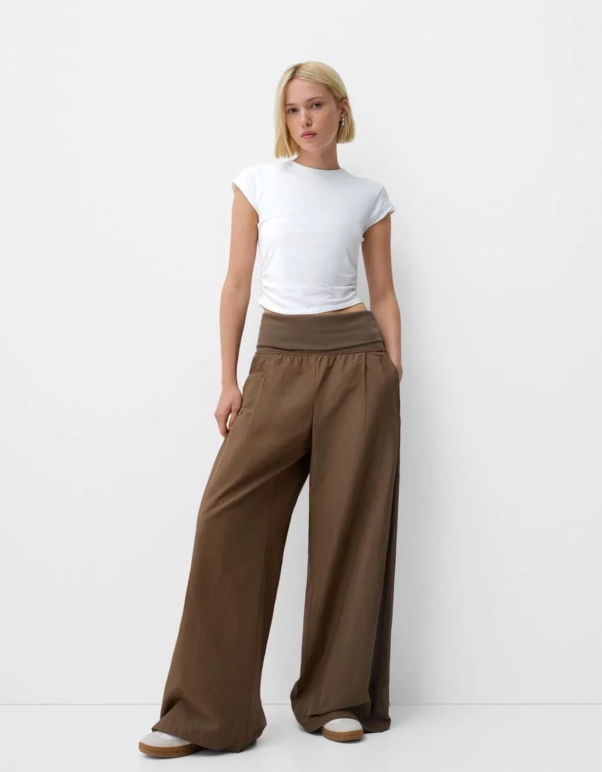 Pantalón wide leg vuelta cintura