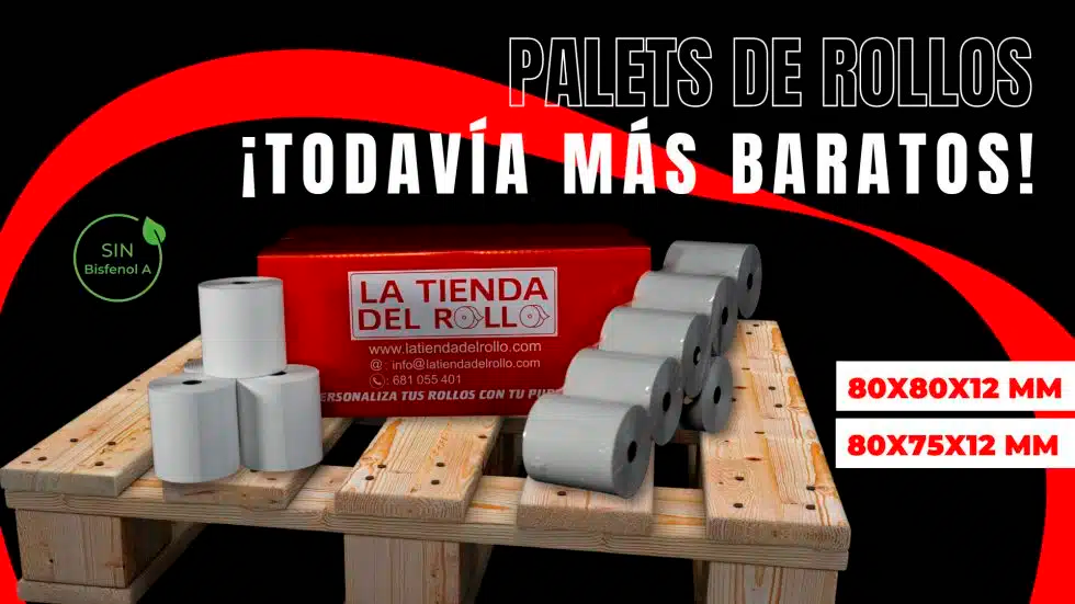 La Tienda del Rollo ofrece palets de papel térmico todavía más baratos 1 ROLLOS MAS BARATOS 980x551 1 1
