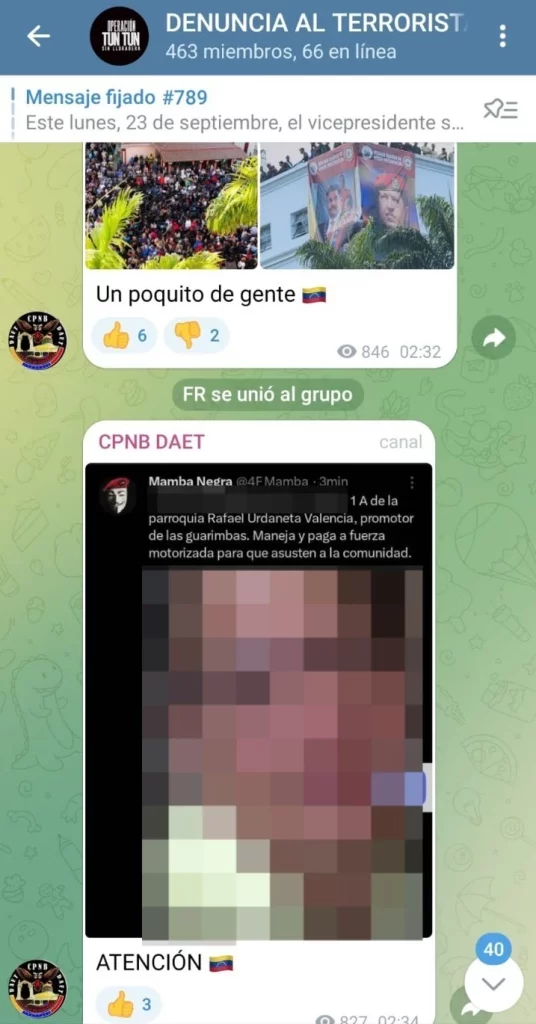 Así usa el chavismo Telegram para perseguir opositores en Venezuela 2 WhatsApp Image 2024 10 01 at 15.33.23