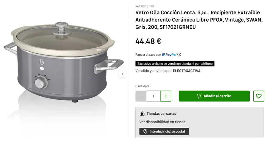 precio económico olla eléctrica de cocción lenta