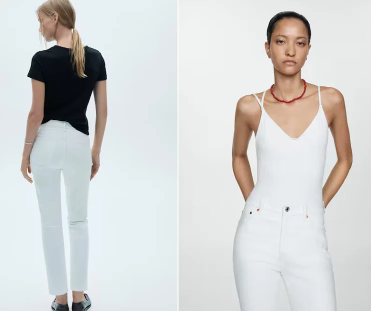 6 pantalones vaqueros de Zara y Mango en colores distintos a los azules