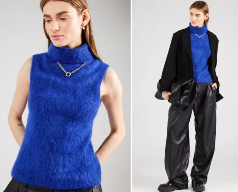 Sonsóles Ónega pone de moda un atrevido chaleco de Sfera con pelito y cuello alto