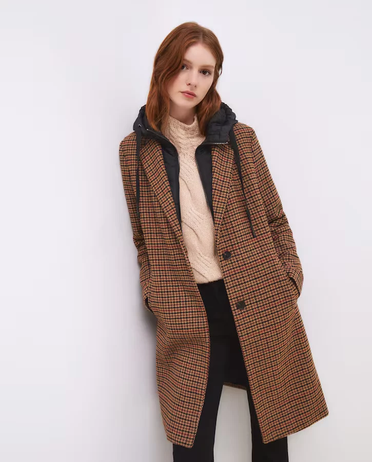 abrigo con capucha lana el corte ingles