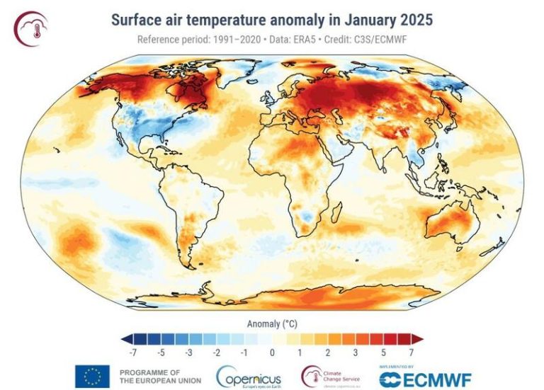 Enero de 2025 ha sido el mes más cálido en el planeta desde que hay registros