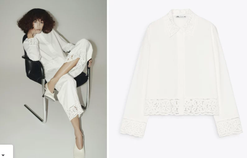 Consigue en Zara el look más romántico con este conjunto boho bordado
