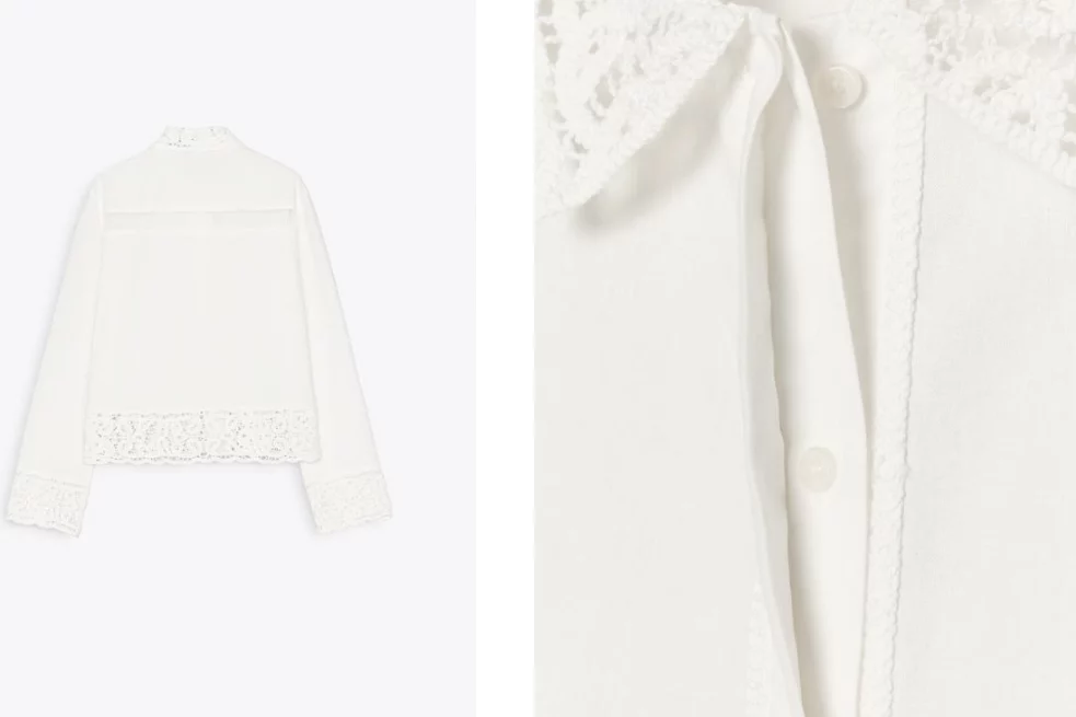 Consigue en Zara el look más romántico con este conjunto boho bordado