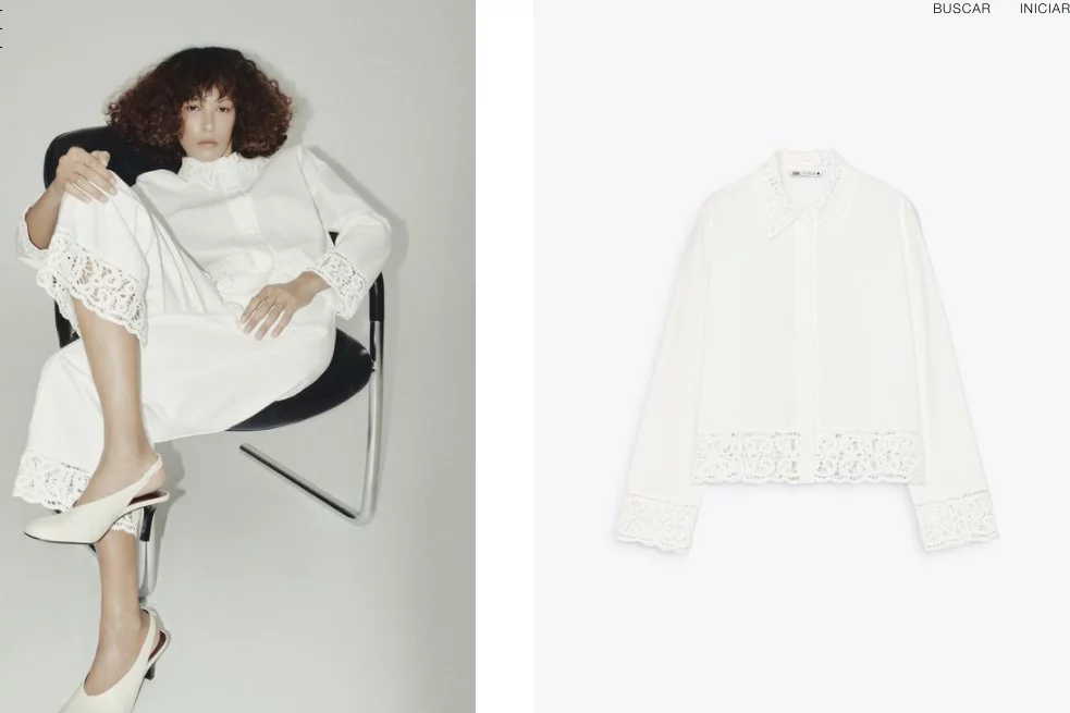 Consigue en Zara el look más romántico con este conjunto boho bordado