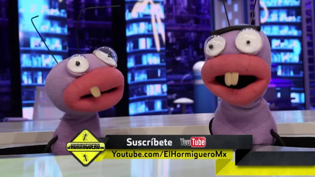 'El Hormiguero MX' y las hormigas 'Pichas y Cachas' (México). Fuente: Imagen del Canal de YouTube de 'El Hormiguero MX'