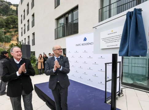 Joan Castells y Raúl Moreno en la inauguración de Mirador de Gràcia