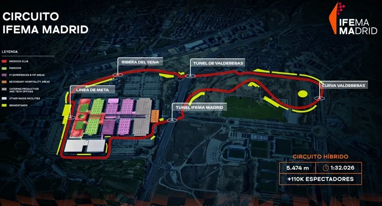 El circuito del Gran Premio de Madrid de F-1 Fuente: IFEMA