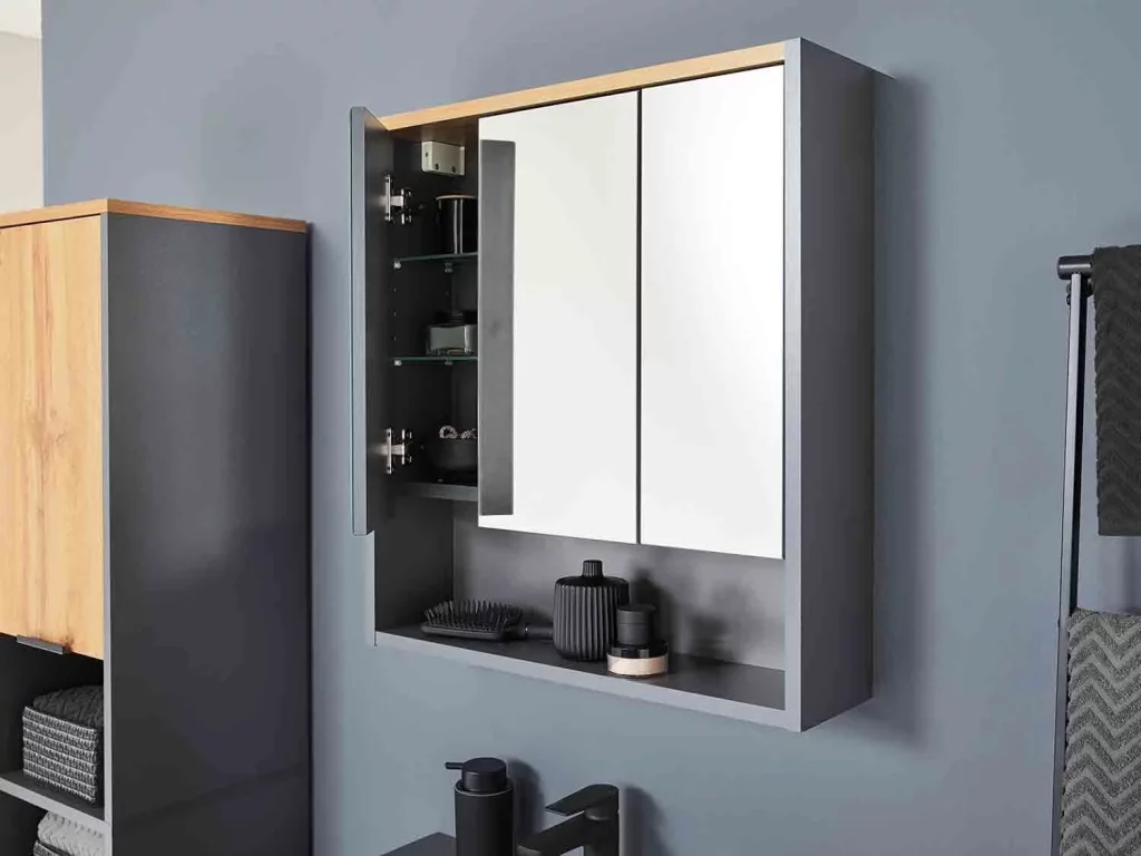 Armario de baño con espejo San Diego: elegancia y practicidad