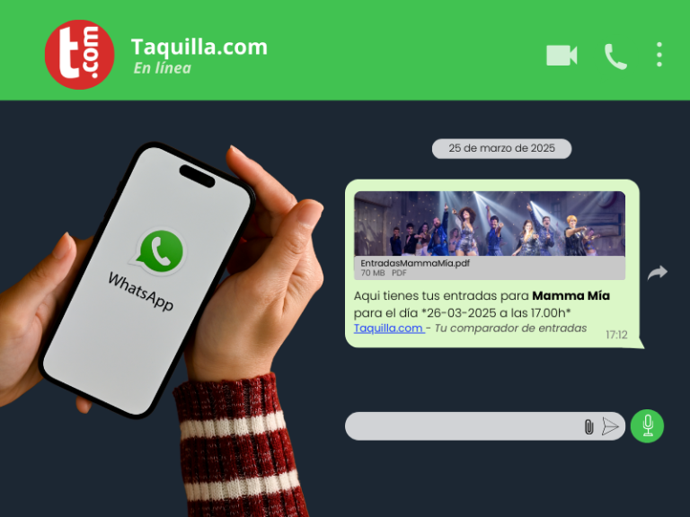 Taquilla.com mejora la experiencia de compra con el envío de entradas por WhatsApp