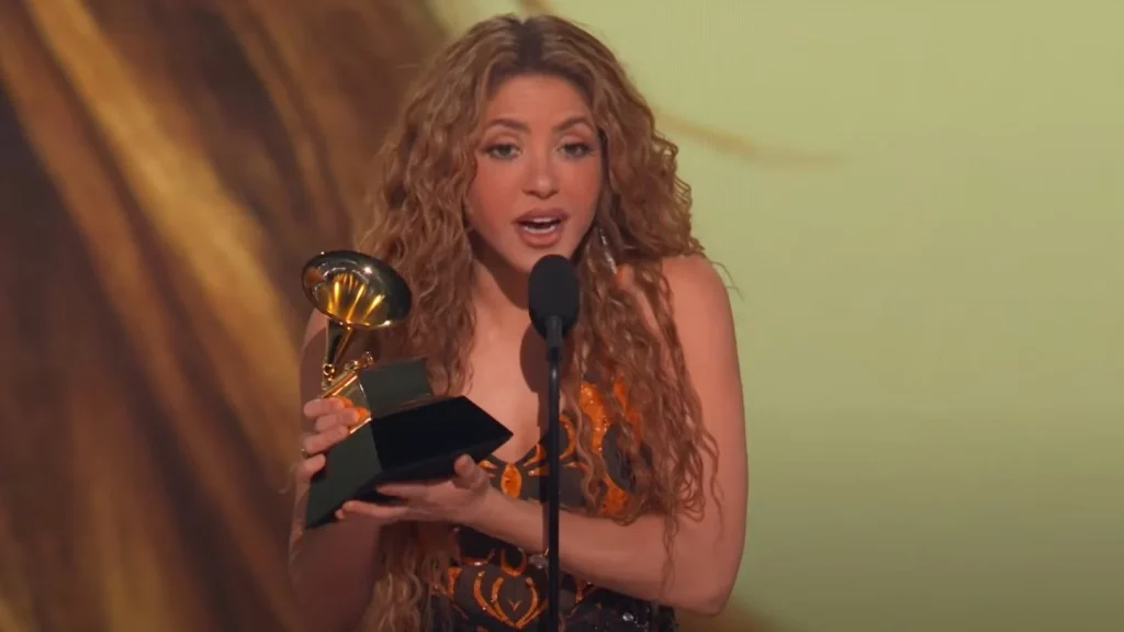 Shakira en los Grammy. Fuente: Agencias
