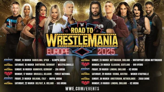 calendario road to wrestlemania 41 wwe