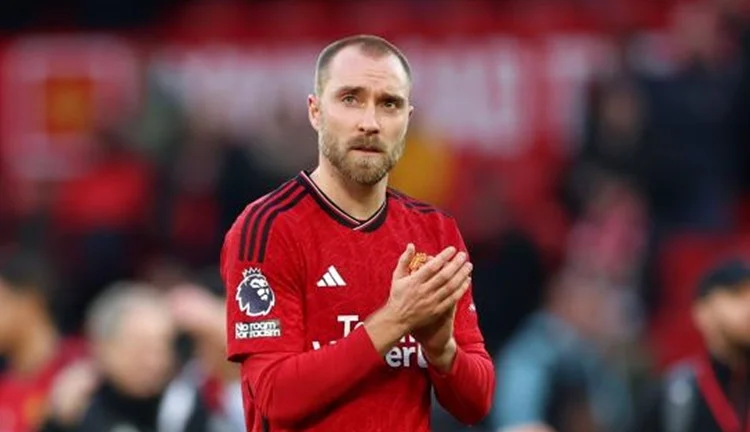 Christian Erikssen, en un partido con el Manchester United Fuente: MU