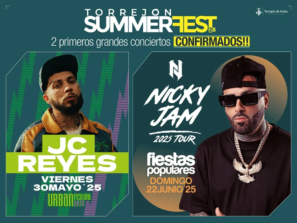 Conciertos Torrejón de Ardoz de JC Reyes y Nicky Jam