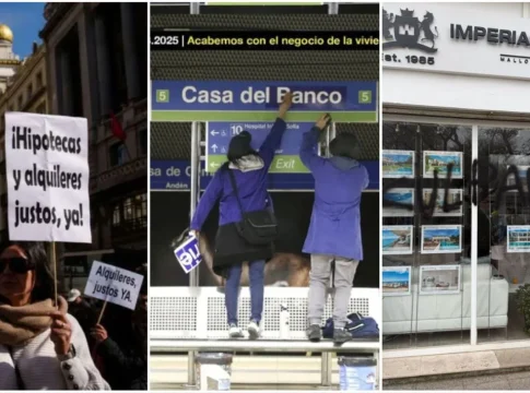 manifestacion vivienda metro madrid inmobiliarias La manifestación por la vivienda paraliza España, subvierte el Metro y vandaliza inmobiliarias