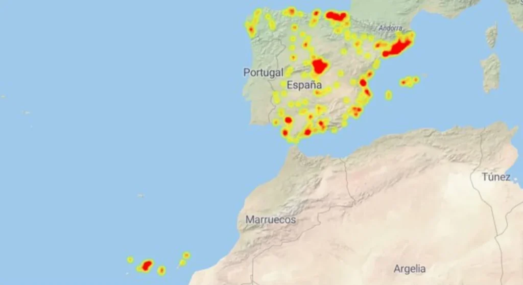 El dinero que puedes reclamar a Movistar por los cortes de internet y teléfono, el último «apagón» de España 2 Mapa de incidencias de Movistar durante los cortes