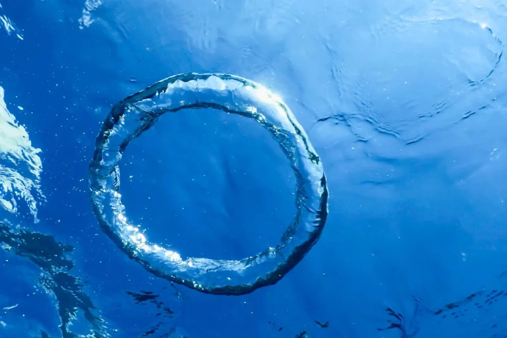 ANILLOS DE BURBUJAS EN EL MAR