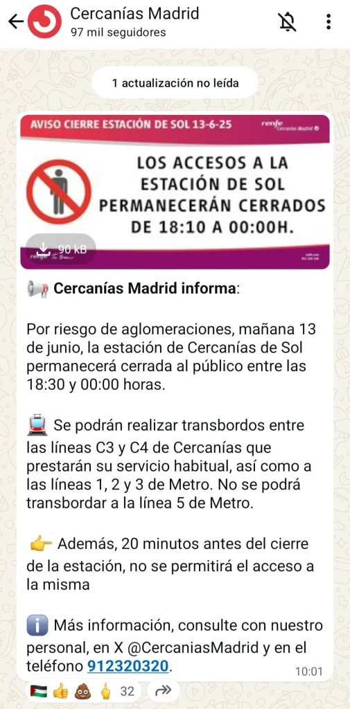 «No puedo llegar a mi casa por una maratón»: Los madrileños, hartos de los cortes cada semana por manifestaciones y eventos 2 cercanias corte sol madrid