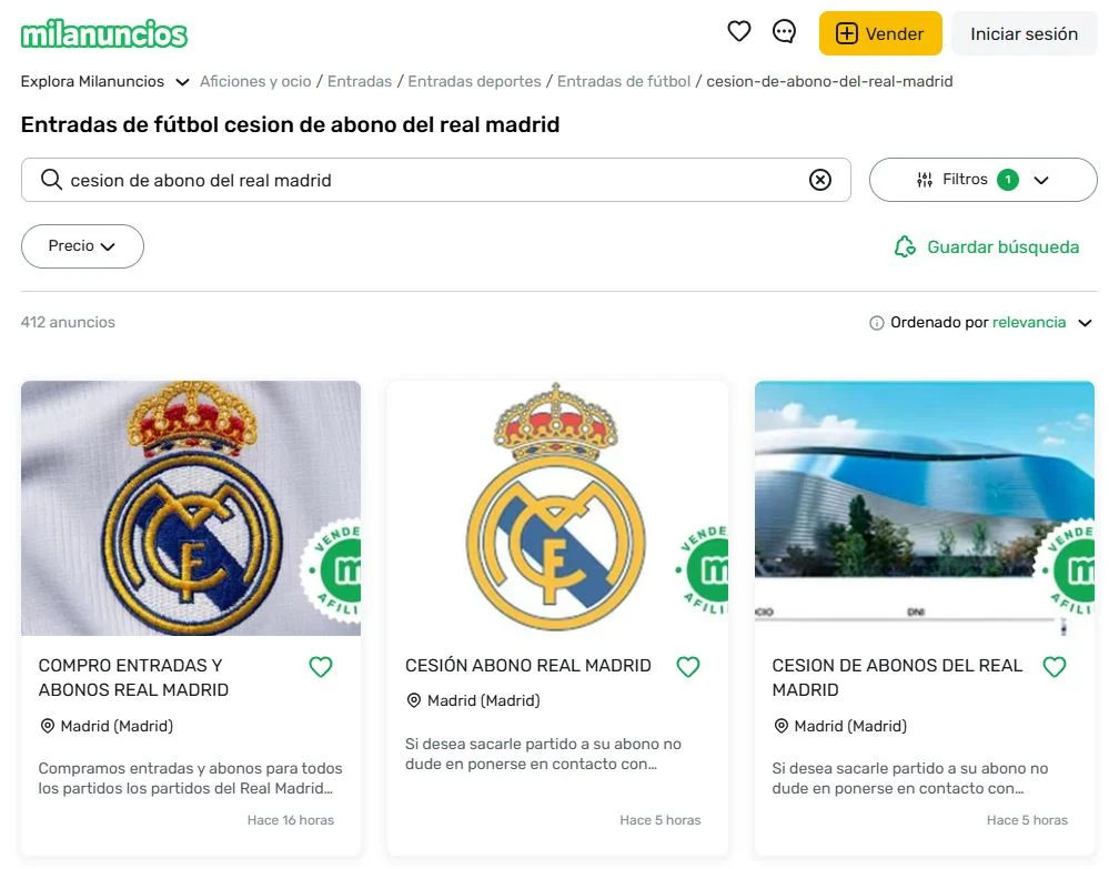 mil anuncios socios real madrid abonos