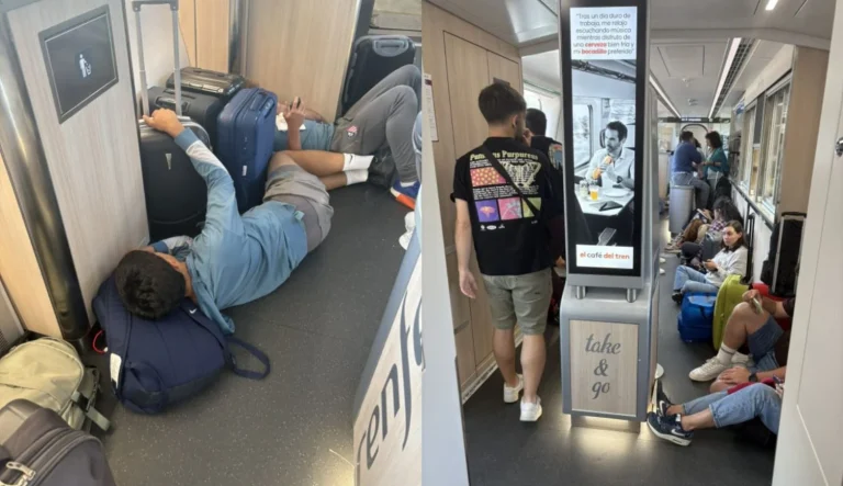 Renfe obliga a pasajeros a viajar tirados en el suelo, hacinados y sin agua