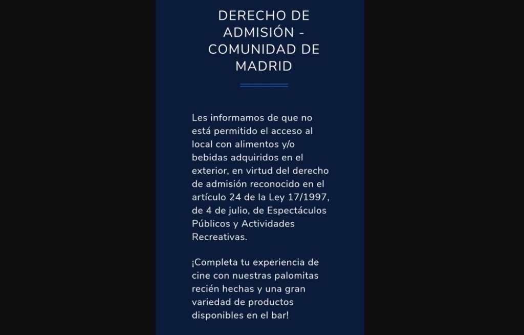 cinesa derecho de admision