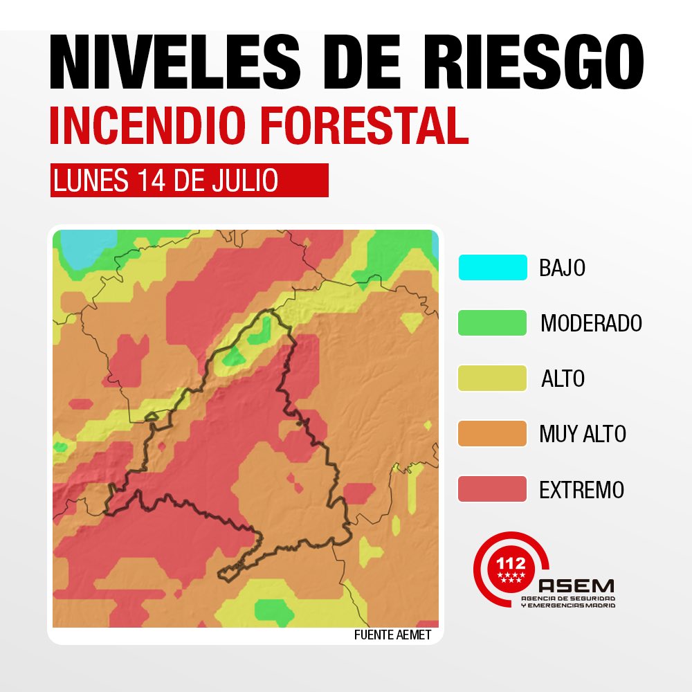Mapa de riesgo de incendios de la Agencia de Seguridad y Emergencias de Madrid (ASEM)