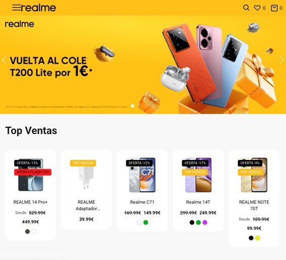 La tienda online oficial de realme España abre sus puertas con grandes ofertas de aniversario