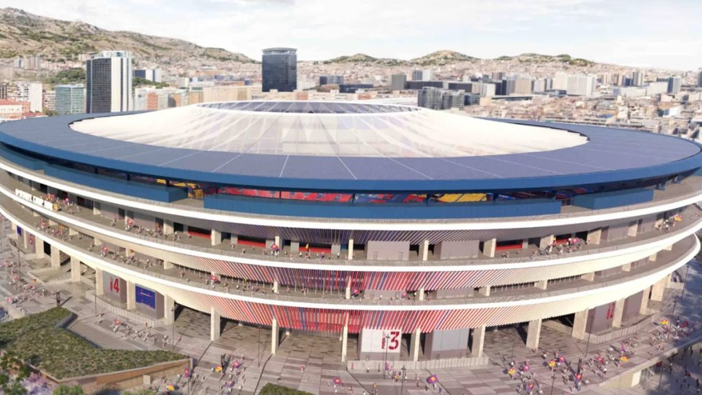 Seis claves que diferencian el nuevo Camp Nou del Santiago Bernabéu: el estadio del Barça marca el paso 1 Seis claves que diferencian el nuevo Camp Nou del Santiago Bernabéu: el estadio del Barça marca el paso Fuente: Render FCB