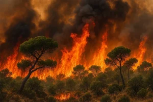 megaincendios de sexta generación arrasando bosque mediterráneo
