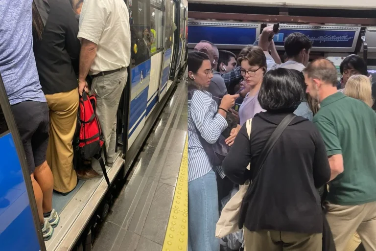 Desmayos y gente quitándose la camiseta en la Línea 1 de Metro de Madrid por el infierno de los trenes sin aire acondicionado