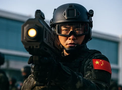 Así son las armas futuristas que China enseñó al mundo y por qué preocupan a los expertos armas futuristas china soldado apuntando en desfile