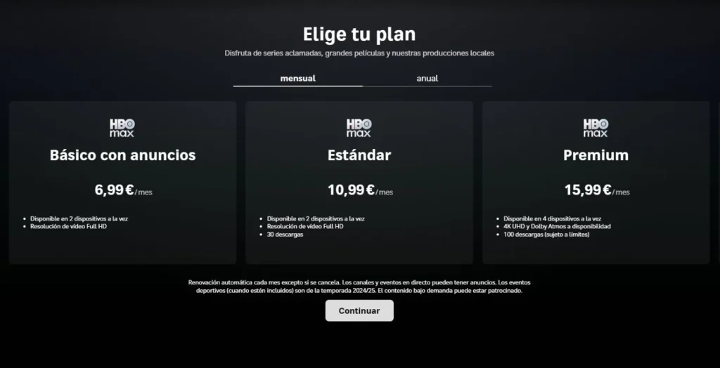 Precios de los planes de HBO Max en España