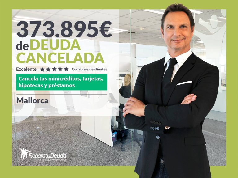 Repara tu Deuda Abogados cancela 373.895 € en Mallorca (Baleares) con la Ley de Segunda Oportunidad