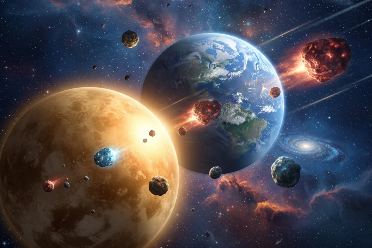 La NASA identifica un enjambre peligroso de asteroides cercano a Venus que podría impactar la Tierra NASA asteroides peligrosos cerca de Venus iluminados
