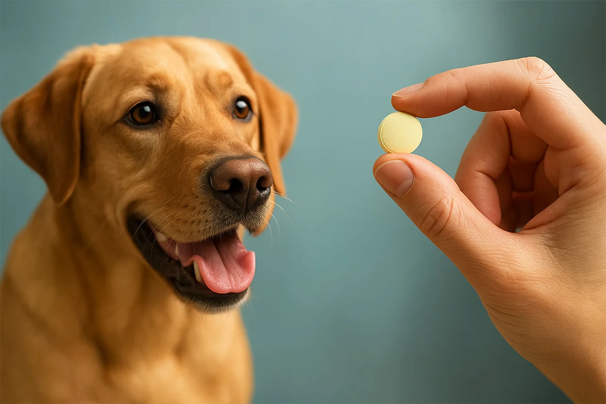 La pastilla que podría alargar la vida de perros y humanos, un gran avance en salud Pastilla para perros y humanos en mano