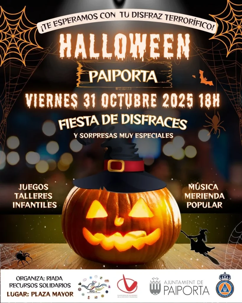 Cartel de la fiesta de Halloween de Paiporta (Valencia)