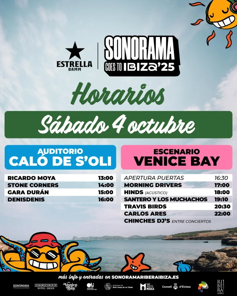 CARTEL HORARIOS SONORAMA IBIZA 2025 2