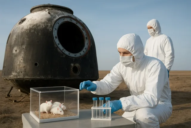 El ‘Arca de Noé’ ruso regresa con 75 ratones, 1.500 moscas y 30 experimentos en órbita